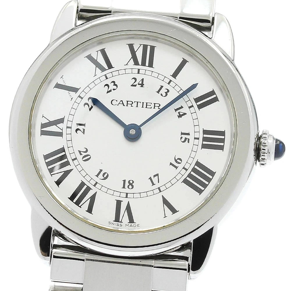 CARTIER WATCH RONDE SOLO SILVER WATCH: Cartier Watch Ronde Solo Silver Watch Brand: CARTIER Type/Style: Wristwatch Material: SS Color: SILVER DIAL Size: Case size: 29mm Wrist size: Approx. 15cm Accessories: None Accessories Not
