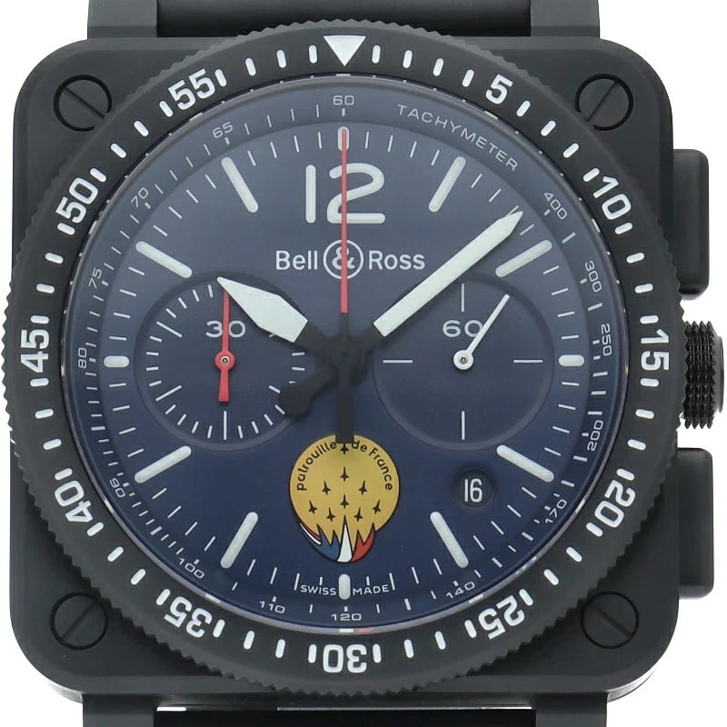 BELL&ROWATCH PATROUILLE DE FRANCE WATCH: Bell&Rowatch Patrouille De France Watch Brand: BELL&ROSS Type/Style: Wristwatch Material: CE/Rubber Color: none Size: Case size: 42mm Accessories: None Accessories Notice: When purchasing pre-owned