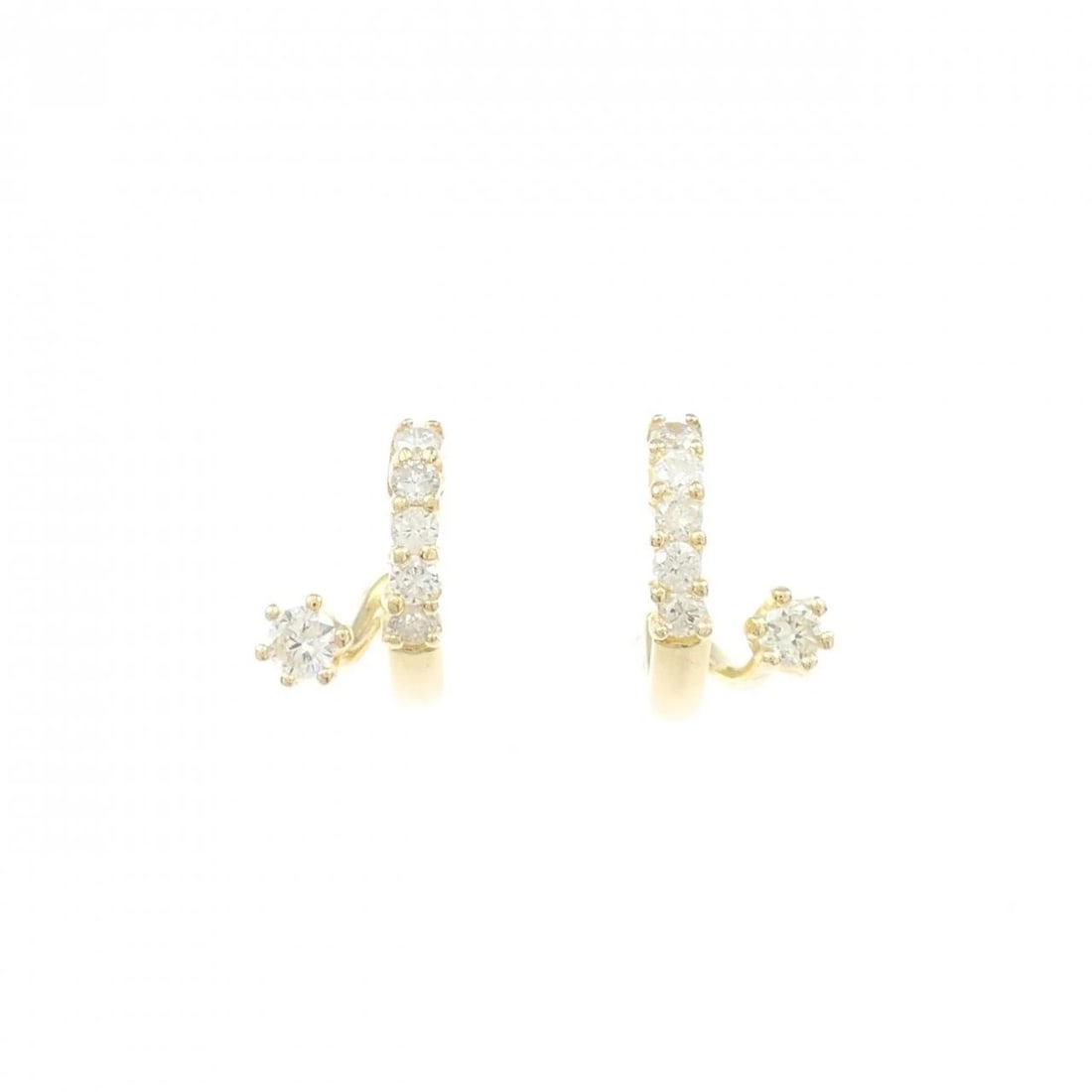 K18YG DIAMOND PIERCE: K18YG Diamond Pierce Brand: Unbranded Type/Style: Diamond Pierce/Earring Material: K18YG, Color: YG Size: Actual Size Approx. height x width: 12.5mm x 7.0mm Accessories: None Accessories Notice: When