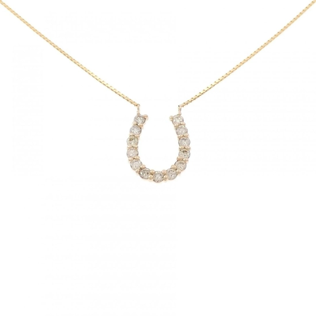 K18PG/K18YG HORSESHOE DIAMOND NECKLACE: K18PG/K18YG Horseshoe Diamond Necklace Brand: Unbranded Type/Style: Diamond Necklace Material: K18PG/K18YG, Color: PG YG Size: Size Length 46cm Accessories: None Accessories Notice: When purchasing