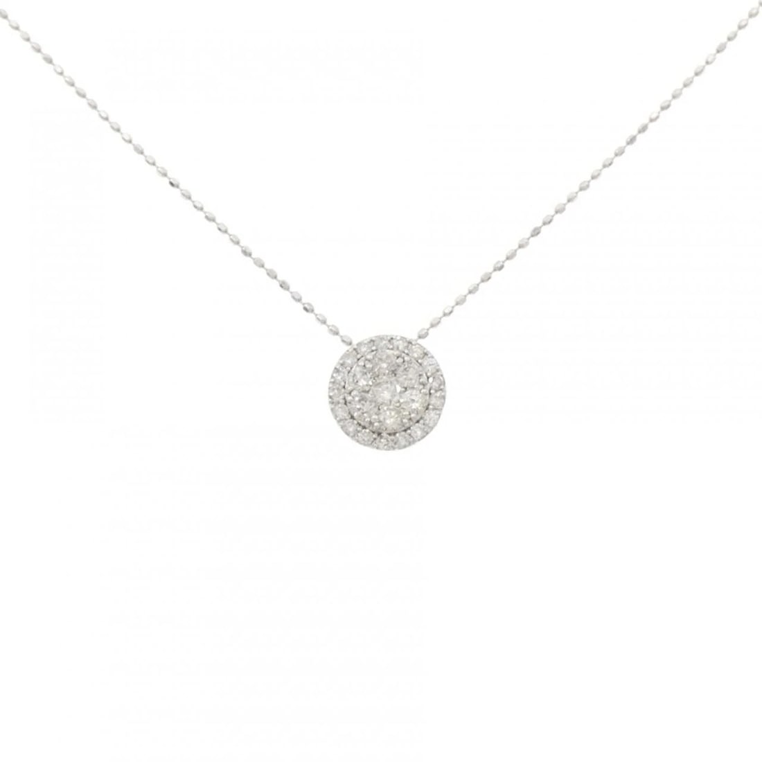 K18WG DIAMOND NECKLACE: K18WG Diamond Necklace Brand: Unbranded Type/Style: Diamond Necklace Material: K18WG, Color: WG Size: Size Length 40cm Accessories: None Accessories Notice: When purchasing pre-owned goods, please