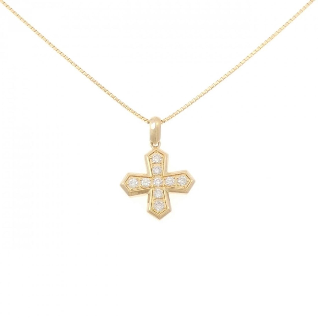 K18YG CROSS DIAMOND NECKLACE: K18YG Cross Diamond Necklace Brand: Unbranded Type/Style: Diamond Necklace Material: K18YG, Color: YG Size: Size Length 42cm Accessories: None Accessories Notice: When purchasing pre-owned goods,