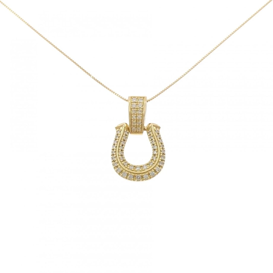 K18YG DIAMOND NECKLACE: K18YG Diamond Necklace Brand: Unbranded Type/Style: Diamond Necklace Material: K18YG, Color: YG Size: Size Length 45cm Accessories: None Accessories Notice: When purchasing pre-owned goods, please