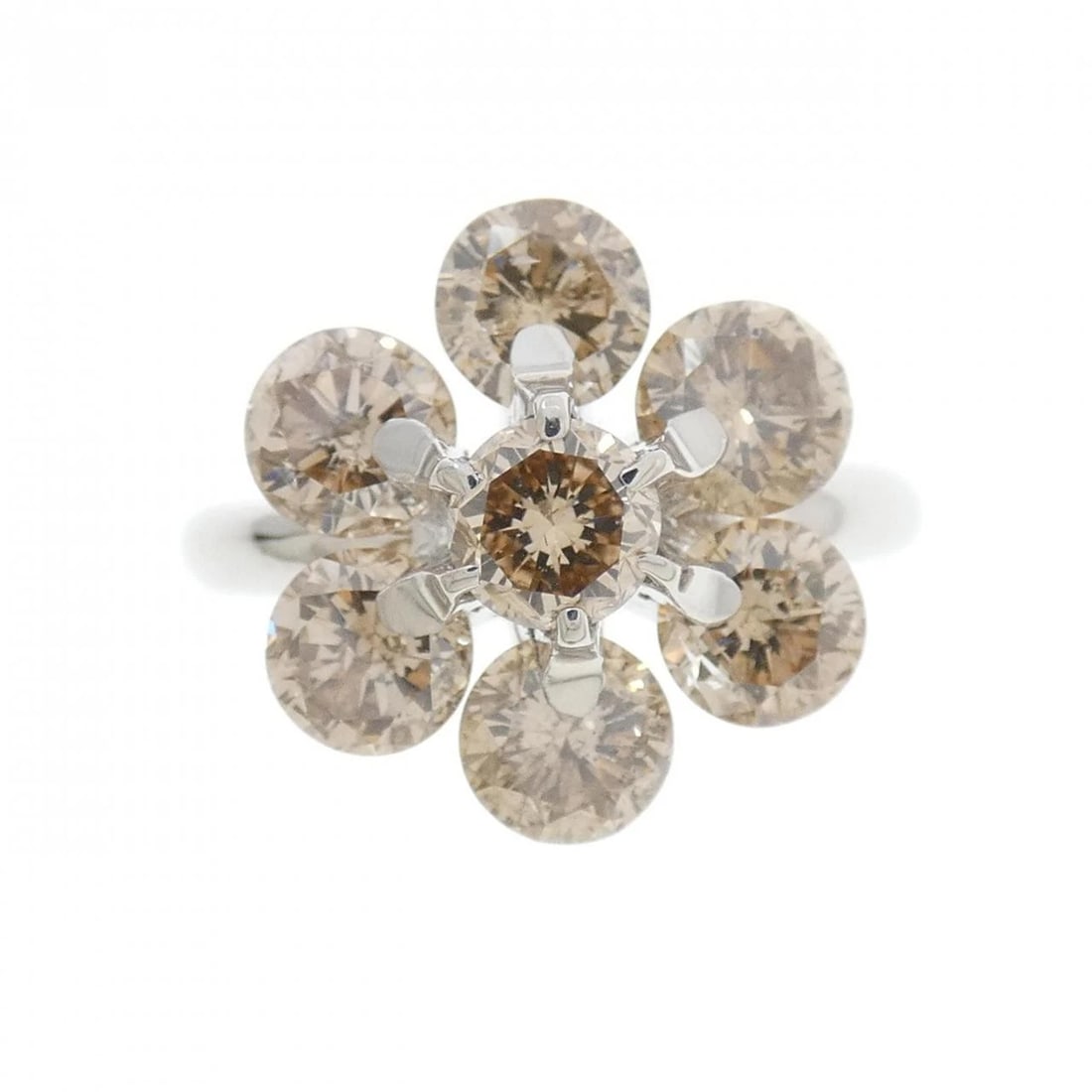 PT900 FLOWER DIAMOND RING - 2