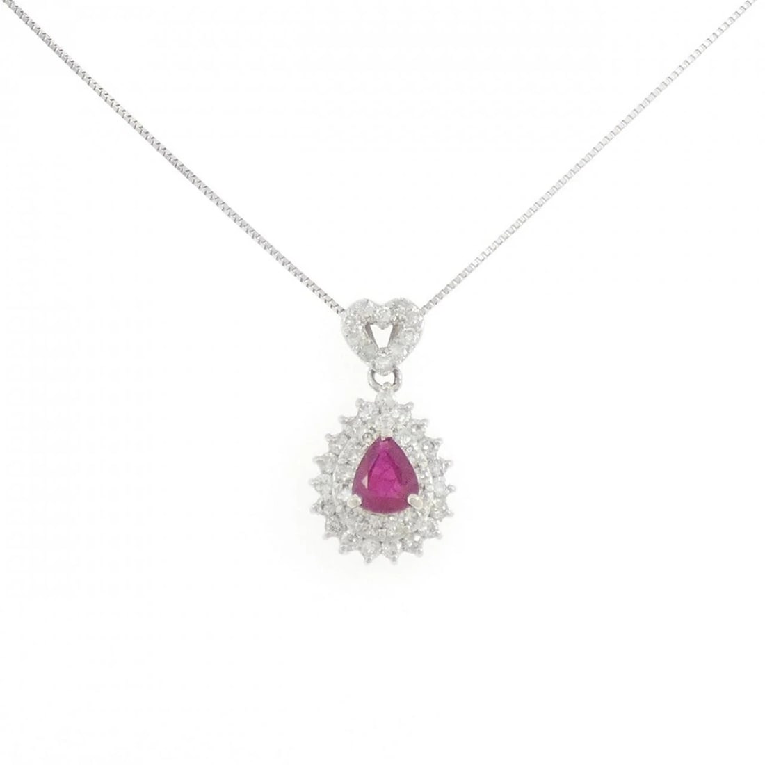 PT900/PT850 RUBY NECKLACE: PT900/PT850 Ruby Necklace Brand: Unbranded Type/Style: Ruby Necklace Material: PT900/PT850, Main Stone Ruby Color: PT Size: Size Length 45cm Accessories: None Accessories Notice: When purc