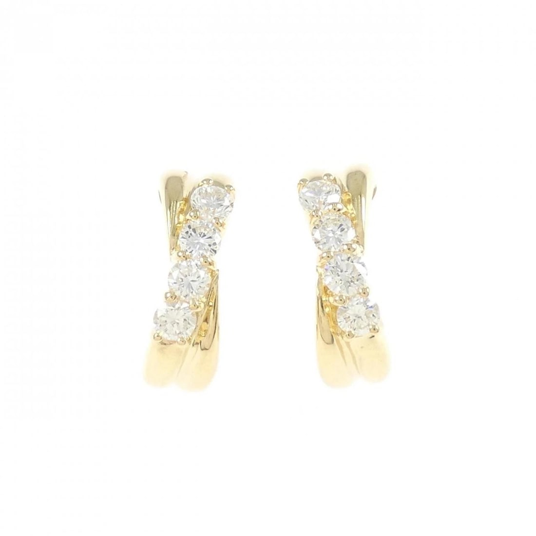 K18YG DIAMOND PIERCE: K18YG Diamond Pierce Brand: Unbranded Type/Style: Diamond Pierce/Earring Material: K18YG, Color: YG Size: Actual Size Approx. length x width: 14.8mm x 4.2mm Accessories: None Accessories Notice: When