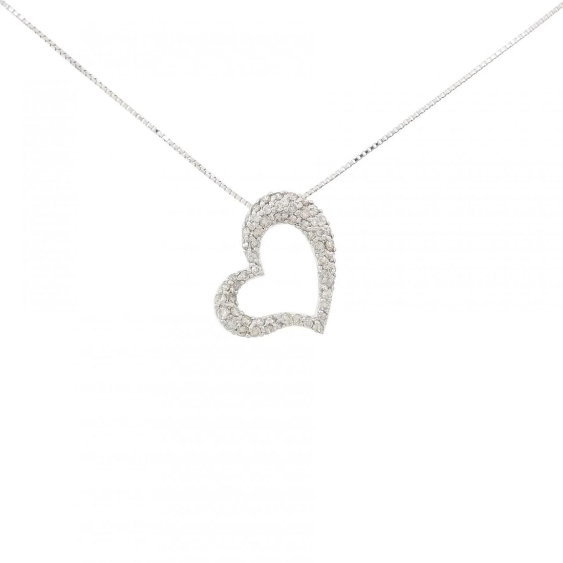 K18WG HEART DIAMOND NECKLACE: K18WG Heart Diamond Necklace Brand: Unbranded Type/Style: Diamond Necklace Material: K18WG, Color: WG Size: Size Length 45cm Accessories: None Accessories Notice: When purchasing pre-owned goods,