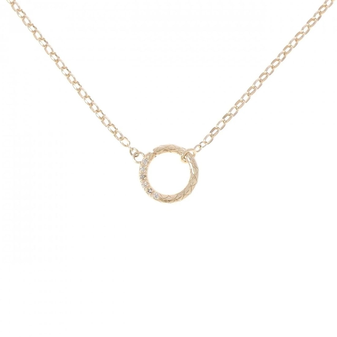 AGATE DIAMOND NECKLACE: Agate Diamond Necklace Brand: agate Type/Style: Agat Necklace Material: K10 Pink Gold, Color: PG Size: Size Length 44cm Accessories: None Accessories Notice: When purchasing pre-owned good