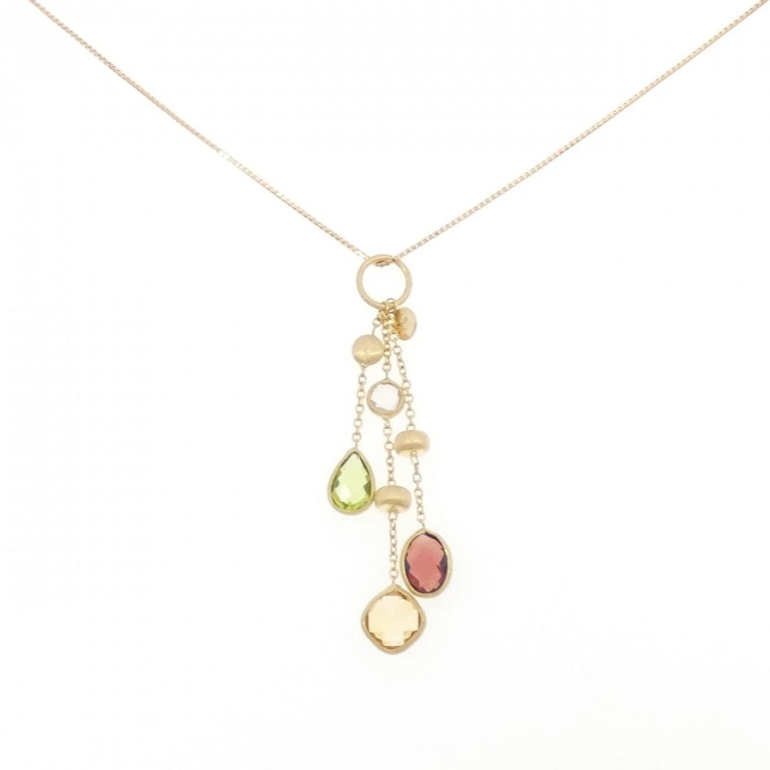 750YG/K18YG COLOR STONE NECKLACE: 750YG/K18YG Color Stone Necklace Brand: Unbranded Type/Style: Peridot Necklace Material: K18YG, Color: YG Size: Size Length 45cm Accessories: None Accessories Notice: When purchasing pre-owned goods,