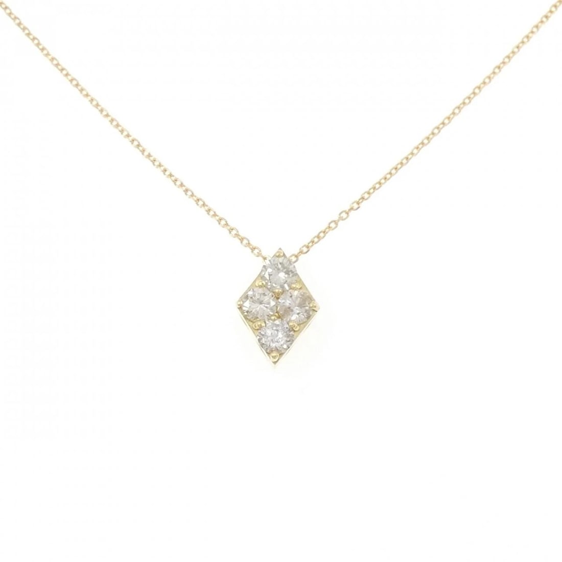 K18YG DIAMOND NECKLACE: K18YG Diamond Necklace Brand: Unbranded Type/Style: Diamond Necklace Material: K18YG, Color: YG Size: Size Length 45cm Accessories: None Accessories Notice: When purchasing pre-owned goods, please
