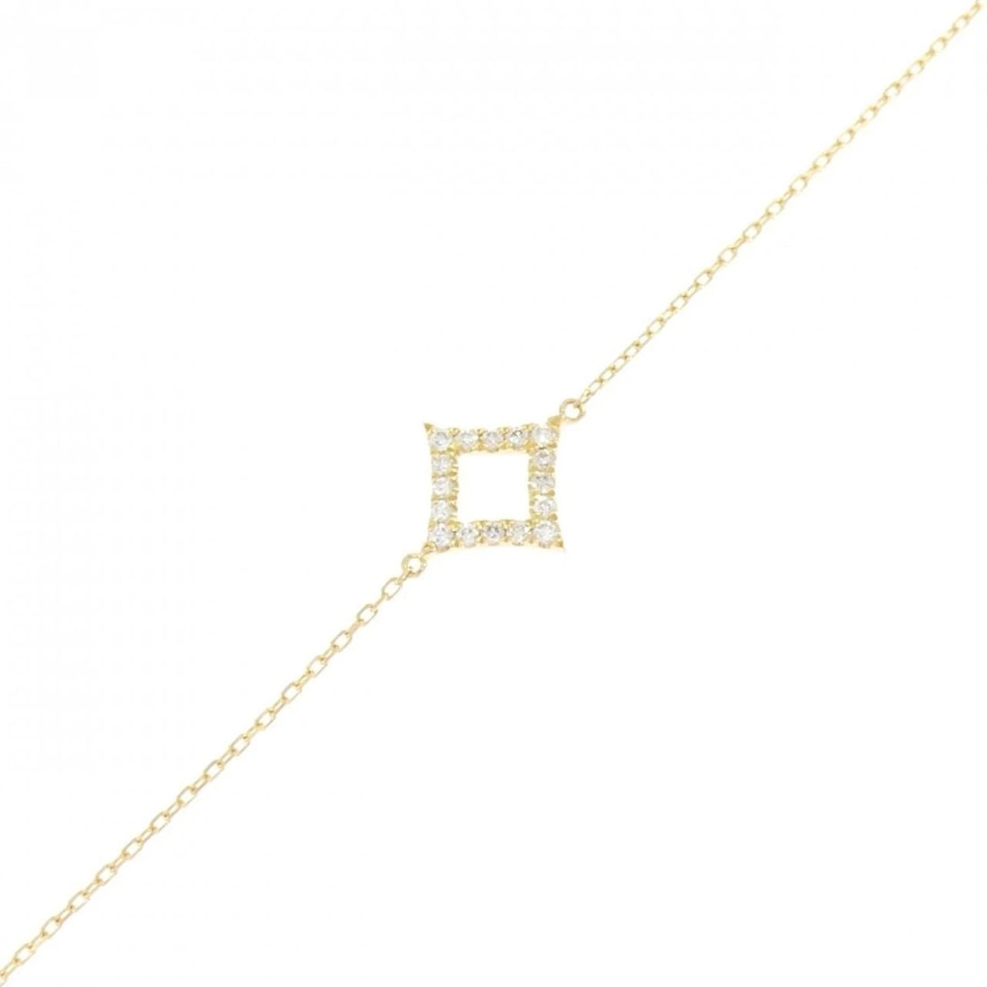 AHKAH DIAMOND SHAPE BRACELET: AHKAH Diamond Shape Bracelet Brand: AHKAH Type/Style: AHKAH Bracelet Material: K18YG, Color: YG Size: Size Length 15.5cm Accessories: None Accessories Notice: When purchasing pre-owned goods, please