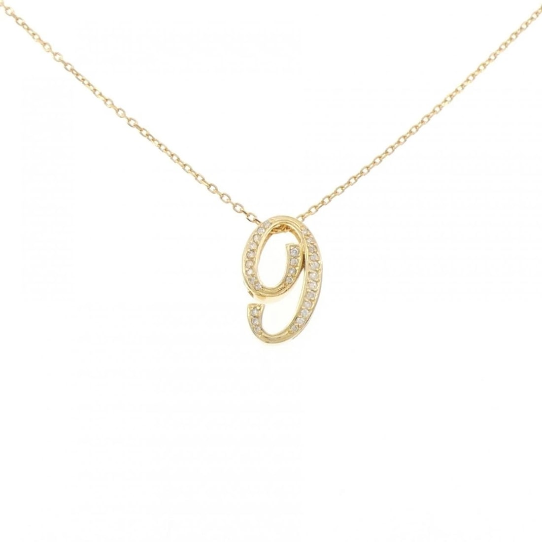 K18YG NUMBER 9 DIAMOND NECKLACE: K18YG Number 9 Diamond Necklace Brand: Unbranded Type/Style: Diamond Necklace Material: K18YG, Color: YG Size: Size Length 45cm Accessories: None Accessories Notice: When purchasing pre-owned goods,