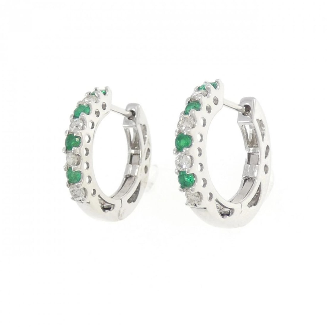 K18WG EMERALD PIERCE - 2