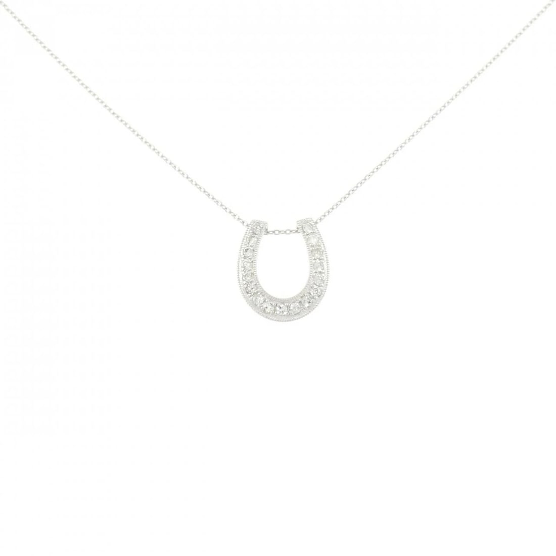 K18WG HORSESHOE DIAMOND NECKLACE: K18WG Horseshoe Diamond Necklace Brand: Unbranded Type/Style: Diamond Necklace Material: K18WG, Color: WG Size: Size Length 45cm Accessories: None Accessories Notice: When purchasing pre-o