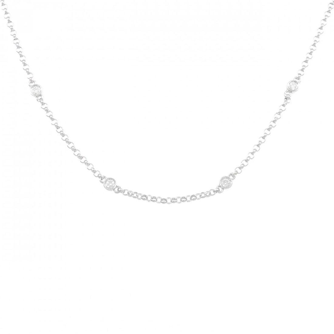 750WG DIAMOND NECKLACE: 750WG Diamond Necklace Brand: Unbranded Type/Style: Diamond Necklace Material: K18WG, Color: WG Size: Size Length 46cm Accessories: None Accessories Notice: When purchasing pre-owned goods
