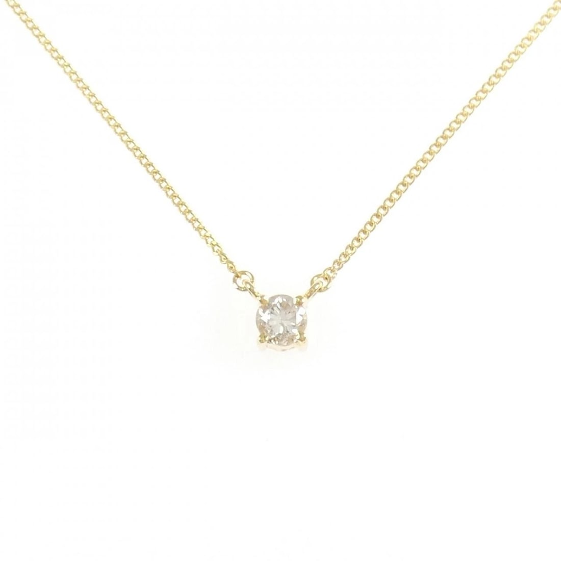 K18YG SOLITAIRE DIAMOND NECKLACE: K18YG Solitaire Diamond Necklace Brand: Unbranded Type/Style: Diamond Necklace Material: K18YG, Color: YG Size: Size Length 41cm Accessories: None Accessories Notice: When purchasing pre-o