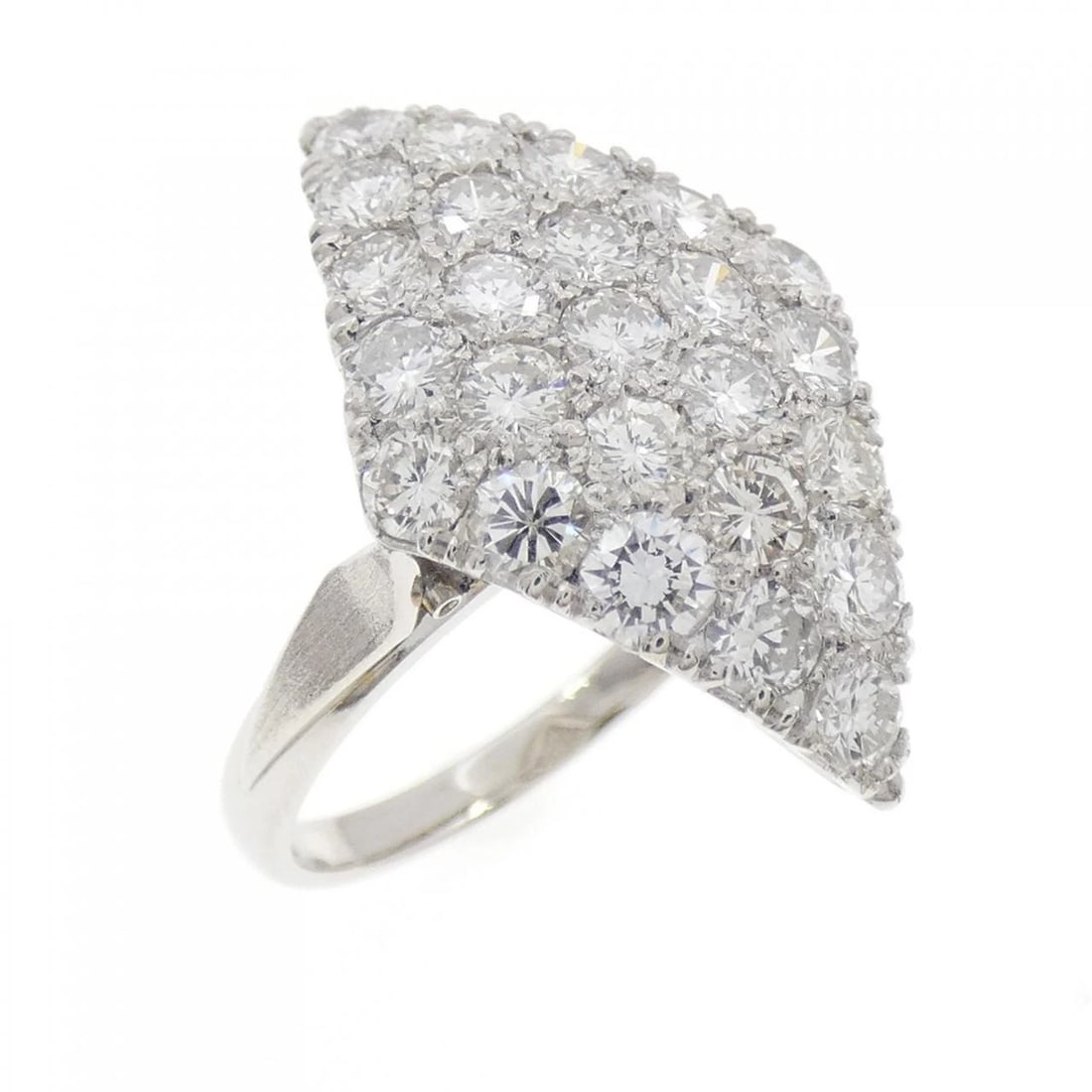 PM PAVE DIAMOND RING: PM Pave Diamond Ring Brand: Unbranded Type/Style: Diamond Ring Material: Platinum, Color: Does Not Apply Size: US6 1/4 Accessories: None Accessories Notice: When purchasing pre-owned goods, please