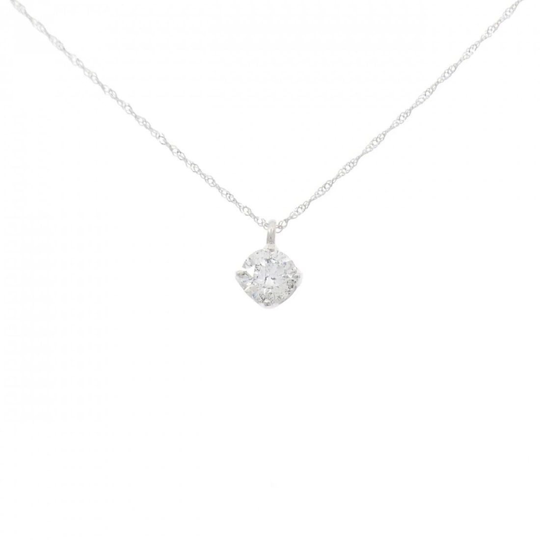 K18WG SOLITAIRE DIAMOND NECKLACE: K18WG Solitaire Diamond Necklace Brand: Unbranded Type/Style: Diamond Necklace Material: K18 white gold, Color: Does Not Apply Size: Length: 40cm Accessories: None Accessories Notice: When