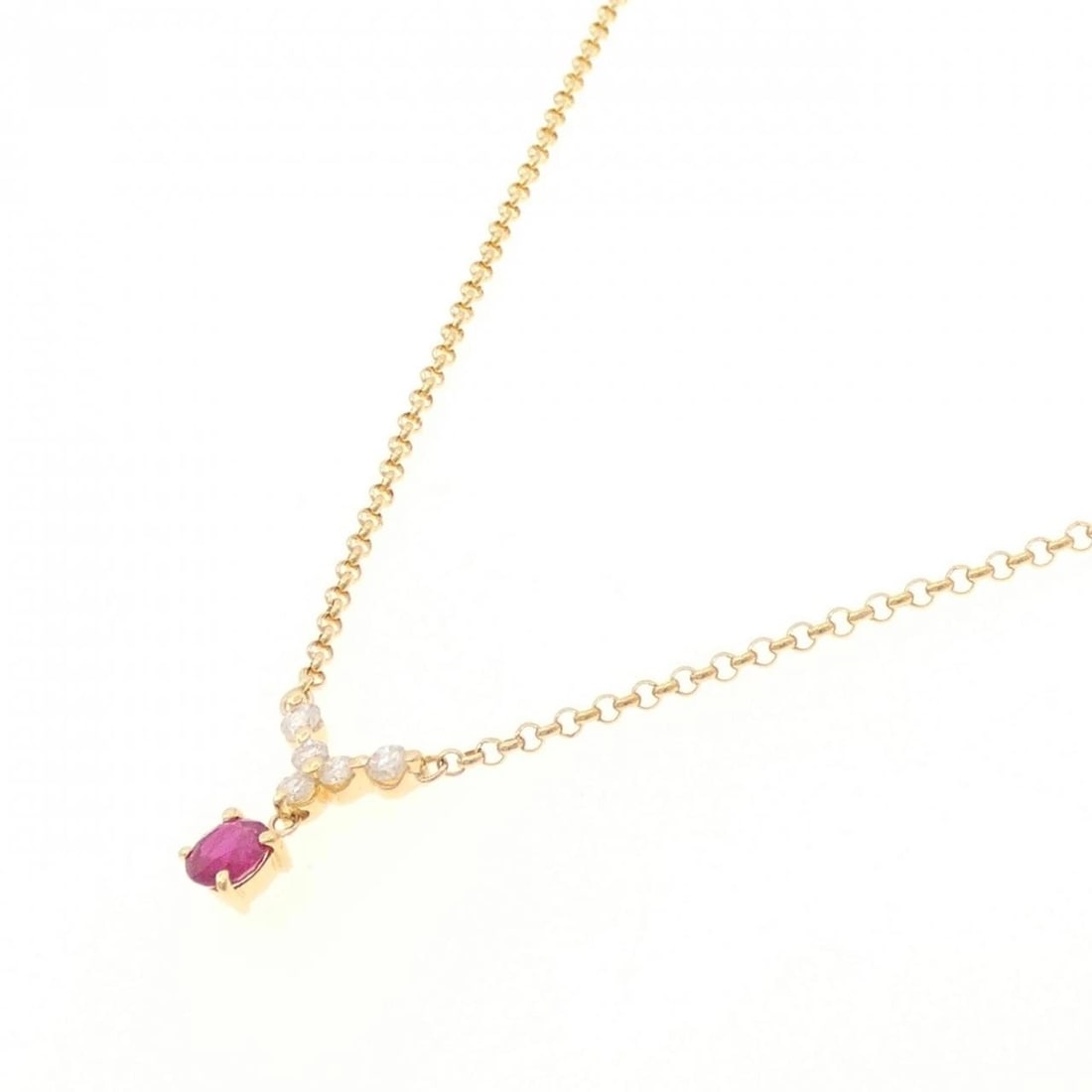 18K YELLOW GOLD RUBY NECKLACE - 2