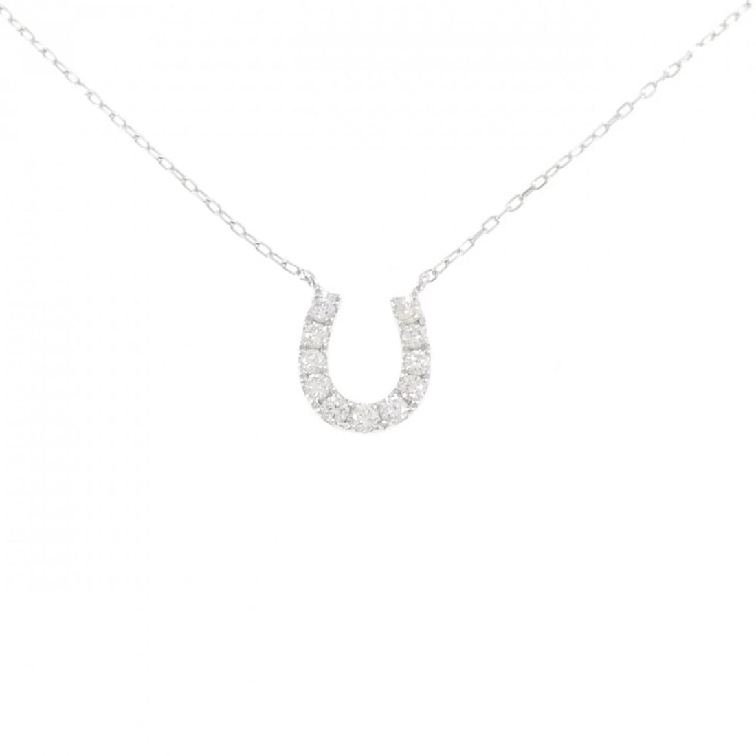 K18WG HORSESHOE DIAMOND NECKLACE: K18WG Horseshoe Diamond Necklace Brand: Unbranded Type/Style: Diamond Necklace Material: K18 white gold, Color: Does Not Apply Size: Length: 47cm Accessories: None Accessories Notice: When
