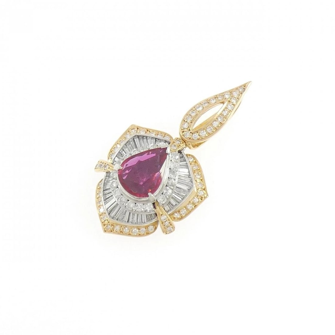 K18YG/PT900 RUBY PENDANT (1 of 2)