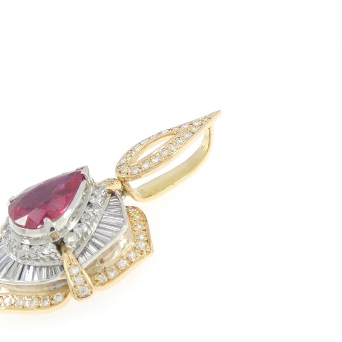 K18YG/PT900 RUBY PENDANT - 2