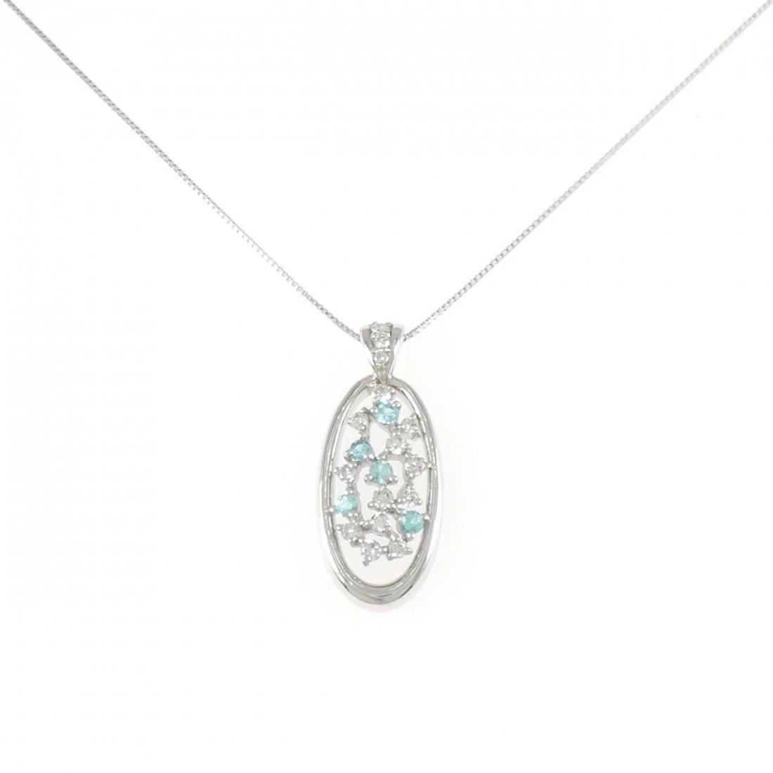 K18WG TOURMALINE NECKLACE: K18WG Tourmaline Necklace Brand: Unbranded Type/Style: Tourmaline Necklace Material: K18 white gold, Main Stone Tourmaline Color: Does Not Apply Size: Length: 45cm Accessories: None Accessories