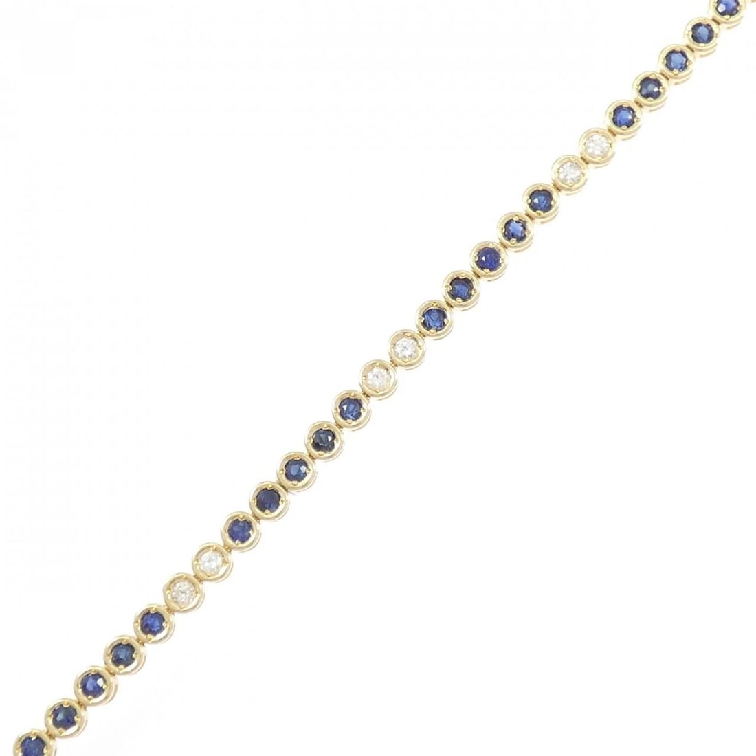 18K YELLOW GOLD SAPPHIRE BRACELET: 18K Yellow Gold Sapphire Bracelet Brand: Unbranded Type/Style: Sapphire Bracelet Material: K18 yellow gold, Main Stone Sapphire Color: Does Not Apply Size: Length: 18cm Accessories: None A