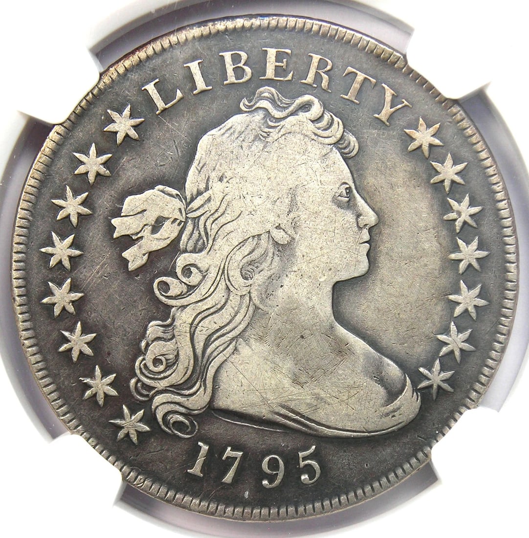 1795 DRAPED BUST SILVER DOLLAR $1 SMALL EAGLE COIN (1 of 2)