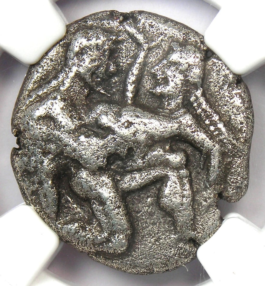 THRACE THASOS SILVER AR STATER COIN: Thrace Thasos Silver AR Stater Coin Year : 500 BC Denomination : Stater Country of Origin : Greece Accessories: None Accessories Notice: When purchasing pre-owned goods, please refer to the photos of 