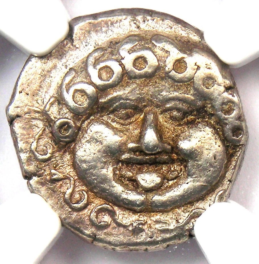 THRACE APOLLONIA PONTICA AR DRACHM SILVER THRACE COIN: Thrace Apollonia Pontica AR Drachm Silver Thrace Coin Year: 400 BC Denomination: Drachm Country of Origin: Greece Accessories: None Accessories Notice: When purchasing pre-owned goods, please refer to
