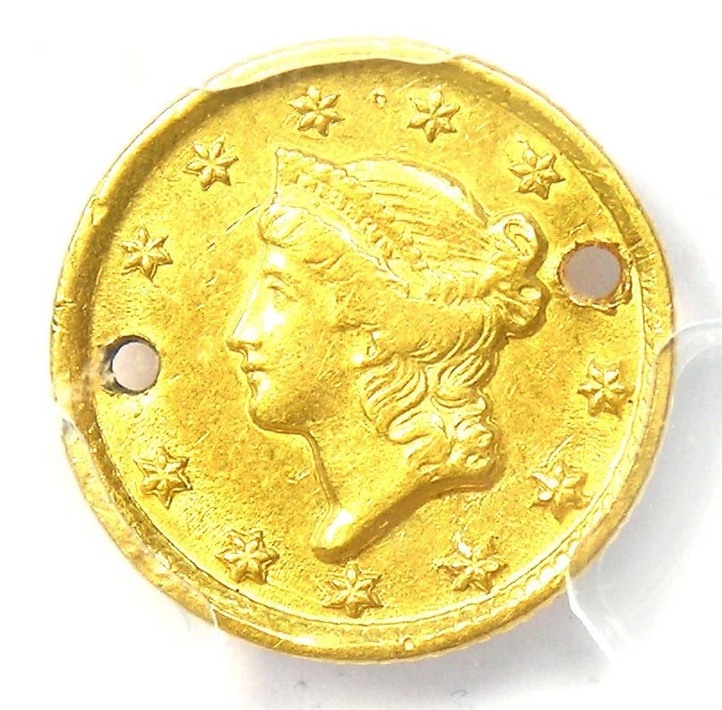 1849-D LIBERTY GOLD DOLLAR G$1 DAHLONEGA COIN: 1849-D Liberty Gold Dollar G$1 Dahlonega Coin Year: 1849 Denomination: $1 Country of Origin: United States Accessories: None Accessories Notice: When purchasing pre-owned goods, please refer to the ph