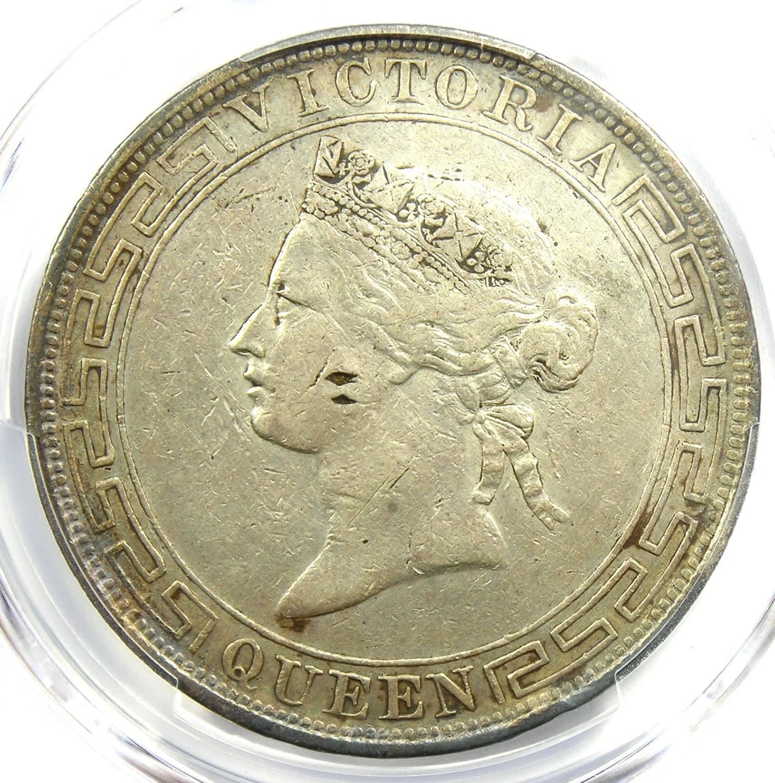 1868 CHINA HONG KONG VICTORIA DOLLAR COIN: 1868 China Hong Kong Victoria Dollar Coin Year: 1868 Denomination: $1 Country of Origin: China Accessories: None Accessories Notice: When purchasing pre-owned goods, please refer to the photos of the