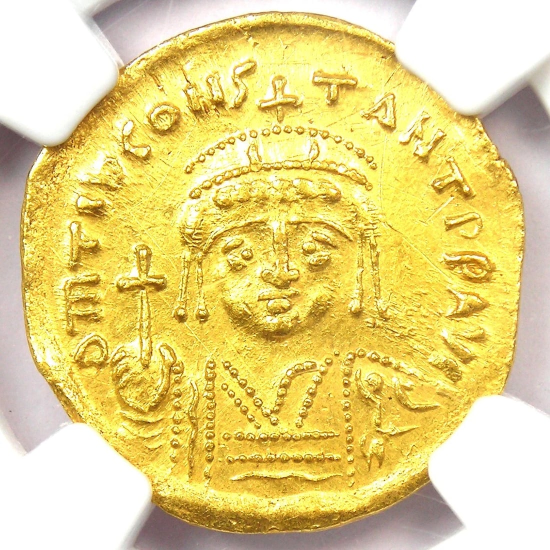 TIBERIUS II CONSTANTINE GOLD AV SOLIDUS COIN: Tiberius II Constantine Gold AV Solidus Coin Year: 578-582 AD Denomination: Solidus Country of Origin: Accessories: None Accessories Notice: When purchasing pre-owned goods, please refer to the photos