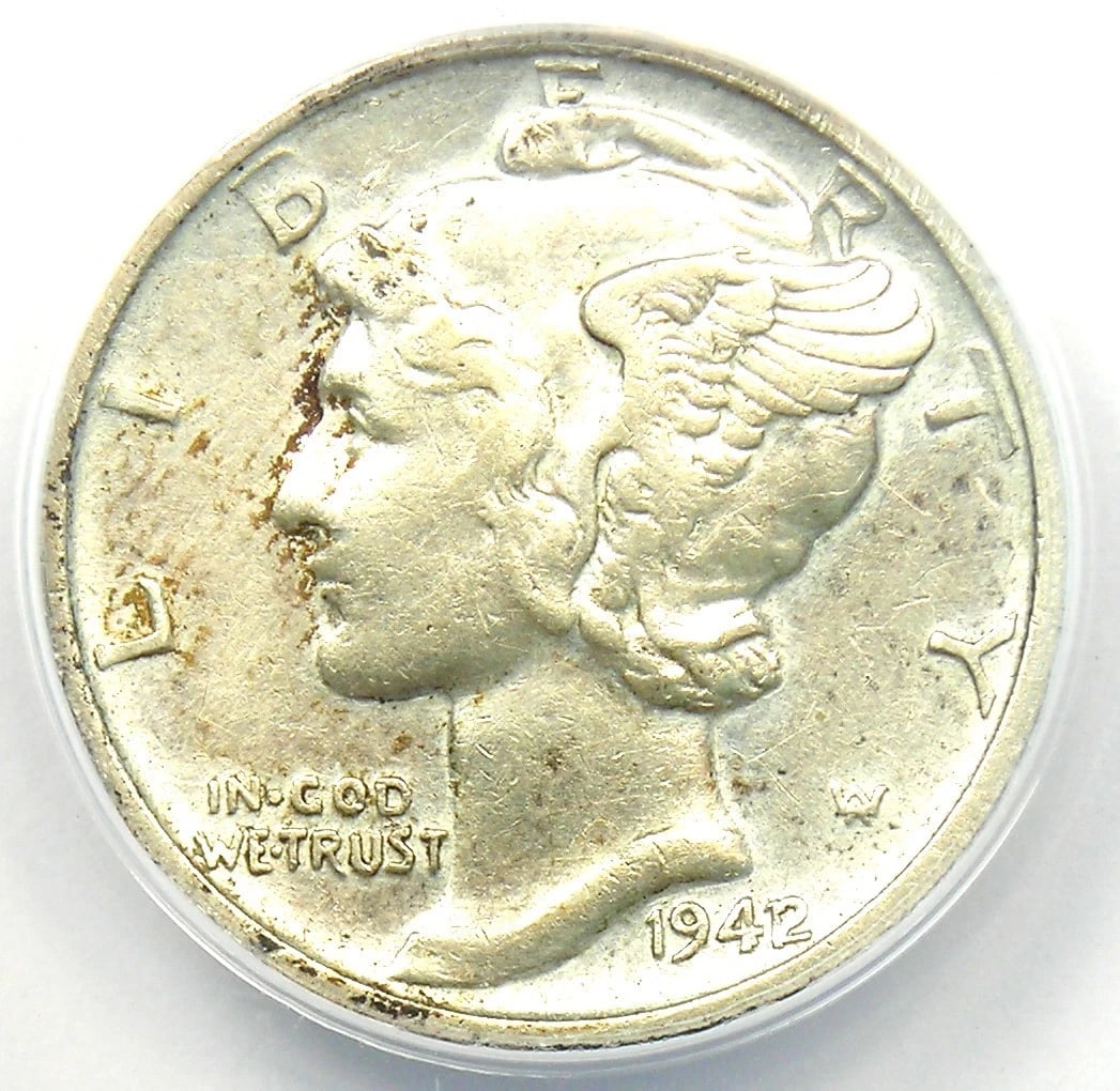 1942/1 MERCURY DIME 10C COIN: 1942/1 Mercury Dime 10C Coin Year : 1942 Denomination : 10C Country of Origin : United States Accessories: None Accessories Notice: When purchasing pre-owned goods, please refer to the photos of the i