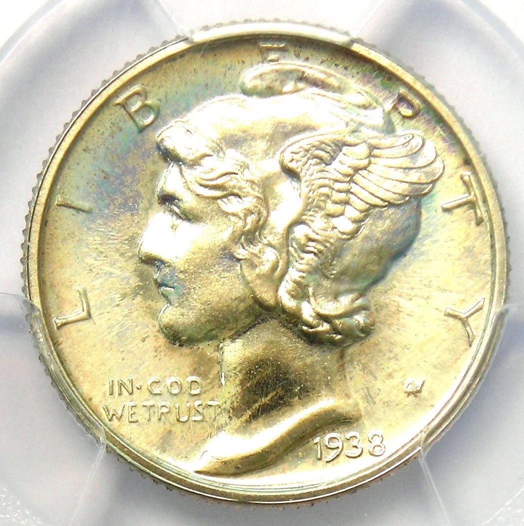 1938 PROOF MERCURY DIME 10C COIN (1 of 3)