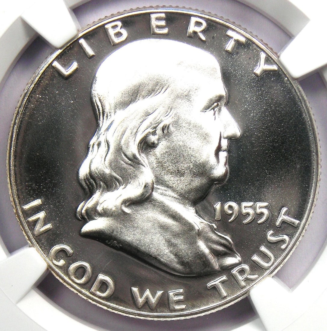 1955 PROOF FRANKLIN HALF DOLLAR 50C COIN: 1955 PROOF Franklin Half Dollar 50C Coin Year: 1955 Denomination: 50C Country of Origin: United States Accessories: None Accessories Notice: When purchasing pre-owned goods, please refer to the photos
