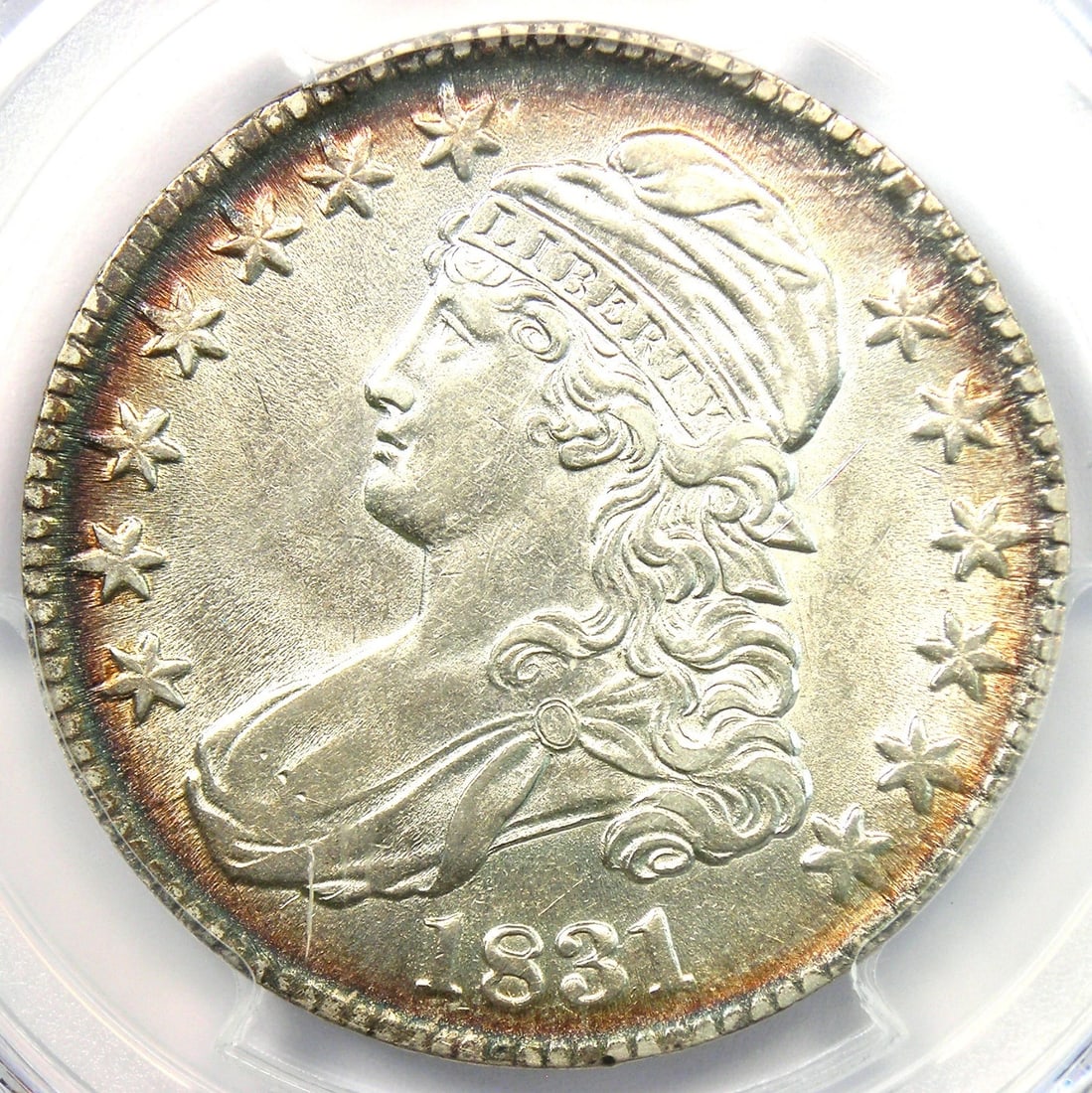 1831 CAPPED BUST HALF DOLLAR 50C COIN: 1831 Capped Bust Half Dollar 50C Coin Year : 1831 Denomination : 50C Country of Origin : United States Accessories: None Accessories Notice: When purchasing pre-owned goods, please refer to the photos