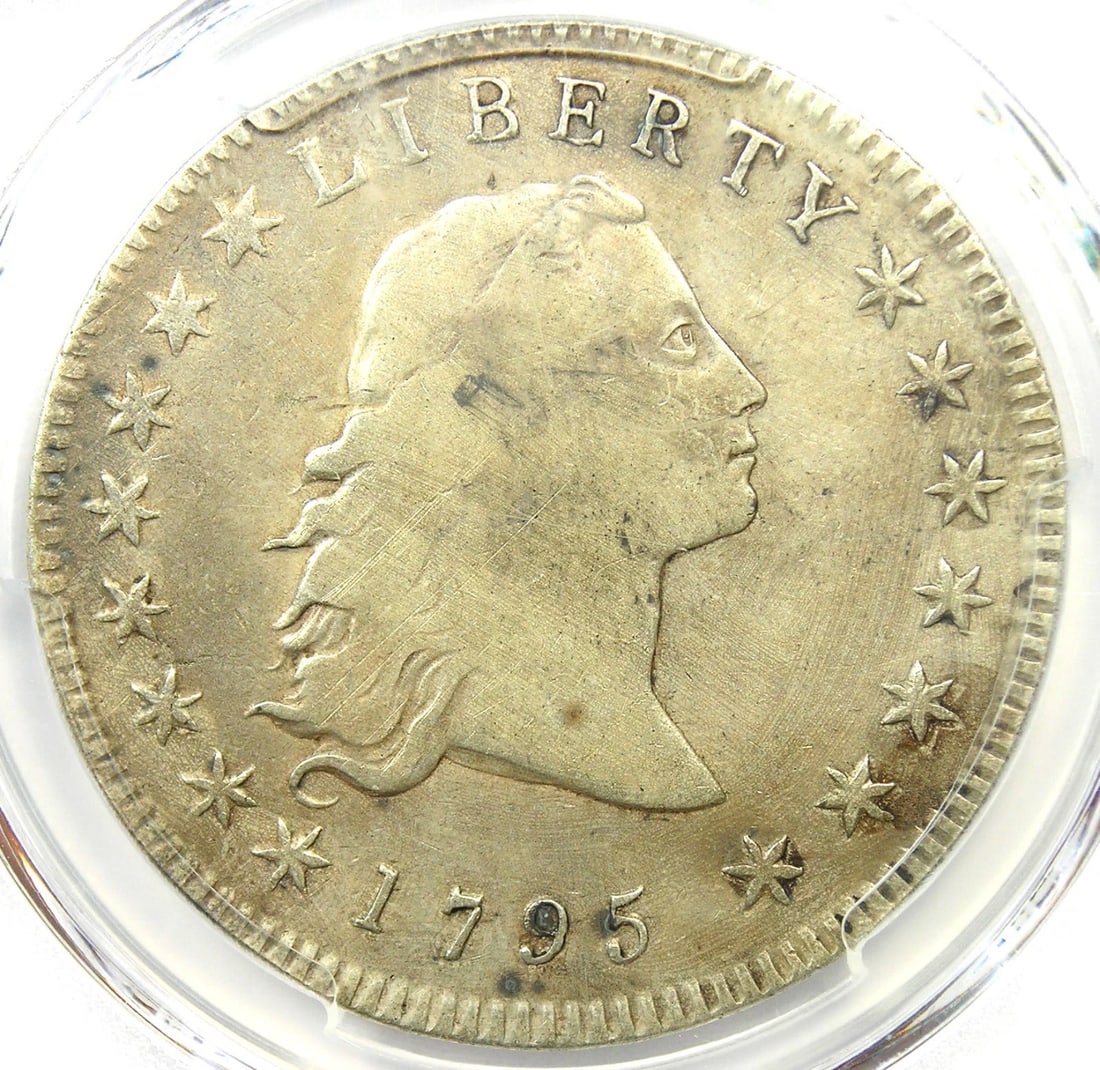 1795 FLOWING HAIR SILVER DOLLAR $1 3 LEAVES COIN: 1795 Flowing Hair Silver Dollar $1 3 Leaves Coin Year : 1795 Denomination : $1 Country of Origin : United States Accessories: None Accessories Notice: When purchasing pre-owned goods, please refer to 