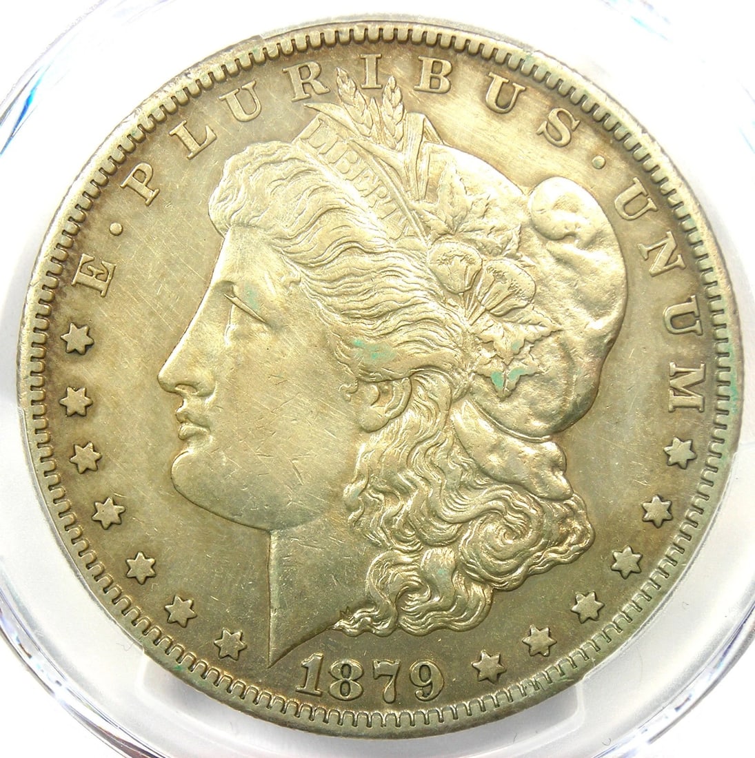 1879-CC MORGAN SILVER DOLLAR $1 CARSON CITY COIN: 1879-CC Morgan Silver Dollar $1 Carson City Coin Year : 1879 Denomination : $1 Country of Origin : United States Accessories: None Accessories Notice: When purchasing pre-owned goods, please refer to 