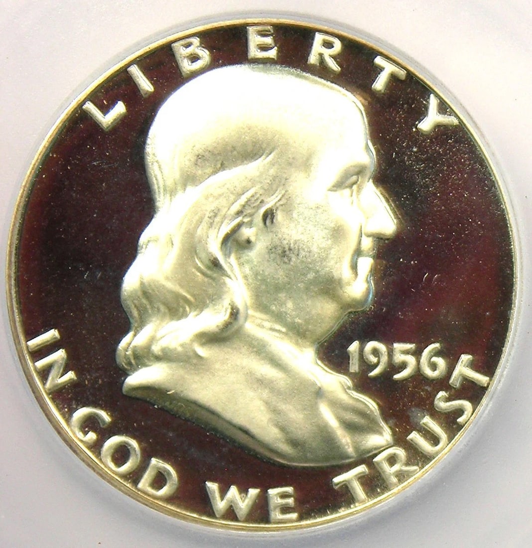 1956 PROOF FRANKLIN HALF DOLLAR 50C COIN: 1956 PROOF Franklin Half Dollar 50C Coin Year: 1956 Denomination: 50C Country of Origin: United States Accessories: None Accessories Notice: When purchasing pre-owned goods, please refer to the photos