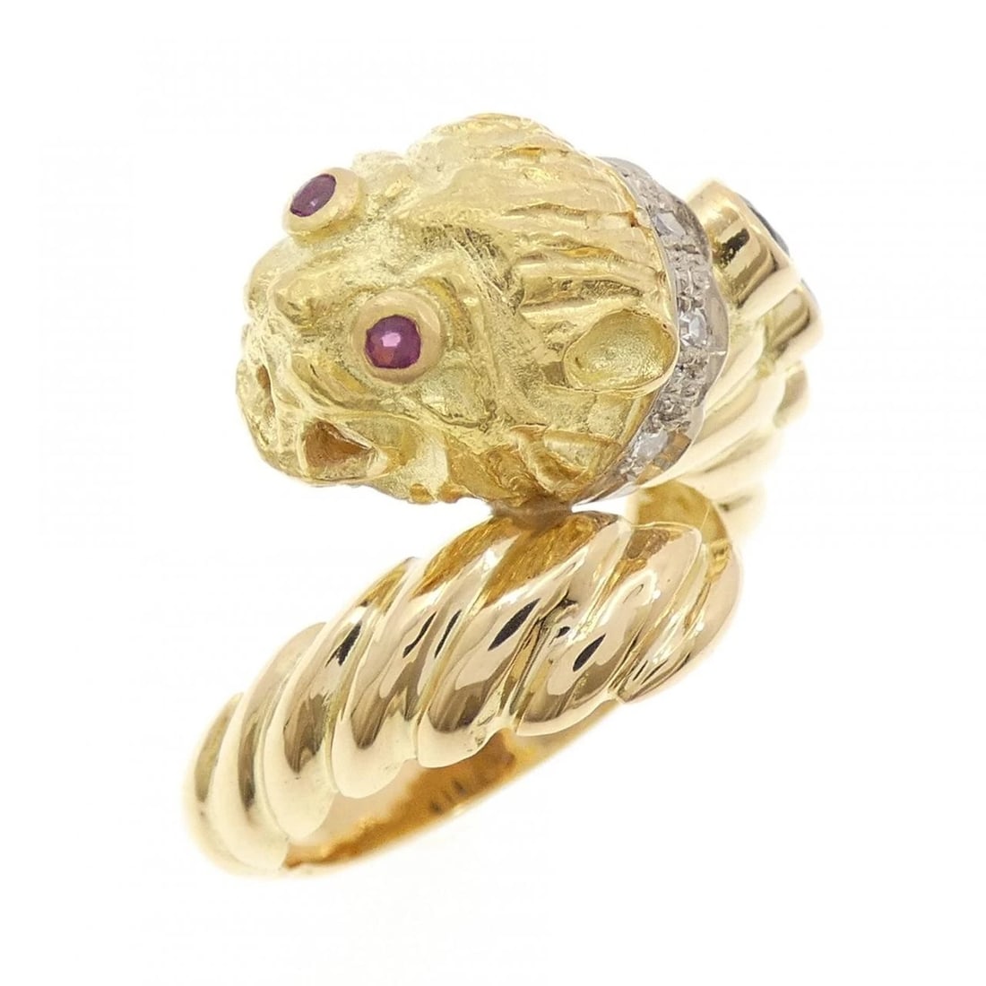 ILIAS LALAOUNIS COLORED STONE RING: Ilias Lalaounis colored stone ring Brand: Ilias LALAoUNIS Type/Style: Ilias Lalaunis Ring Material: 750 yellow gold/750 white gold, Main Stone Ruby Color: YG,WG Size: US7 Accessories: None
