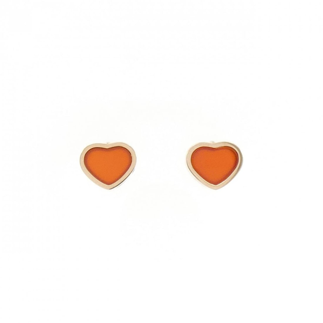 CHOPARD MY HAPPY HEART PIERCE: Chopard My Happy Heart Pierce Brand: Chopard Type/Style: Chopard Pierce/Earring Material: 750 Pink Gold, Main Stone Carnelian Color: Pink Gold Size: Actual Size Approx. height x width: 7.2mm x 8.5mm
