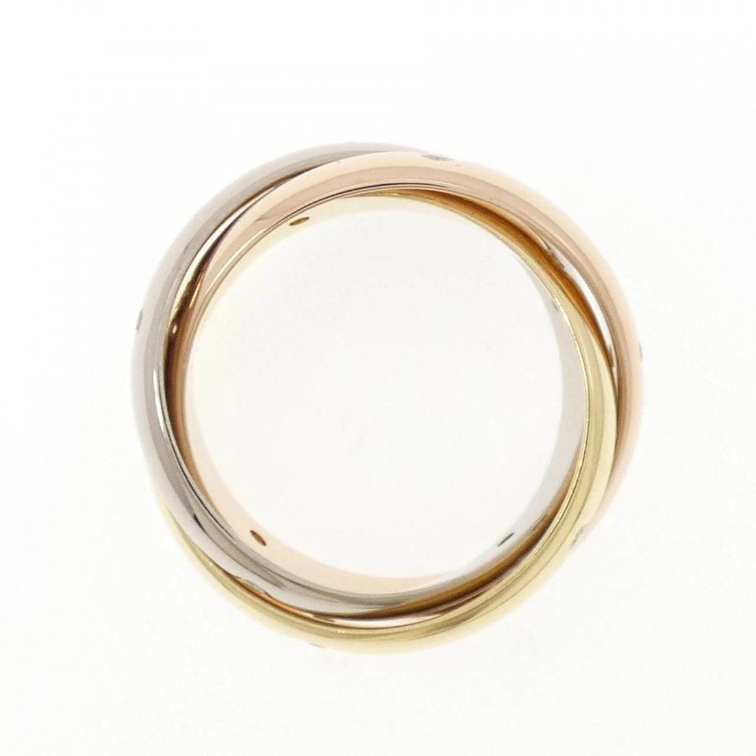 CARTIER TRINITY STAR RING: Cartier Trinity Star Ring Brand: CARTIER Type/Style: Cartier Ring Material: 750 Yellow Gold/750 White Gold/750 Pink Gold, Main Stone Natural Color: YG,WG,PG Size: US5 1/4(50) Accessories: None