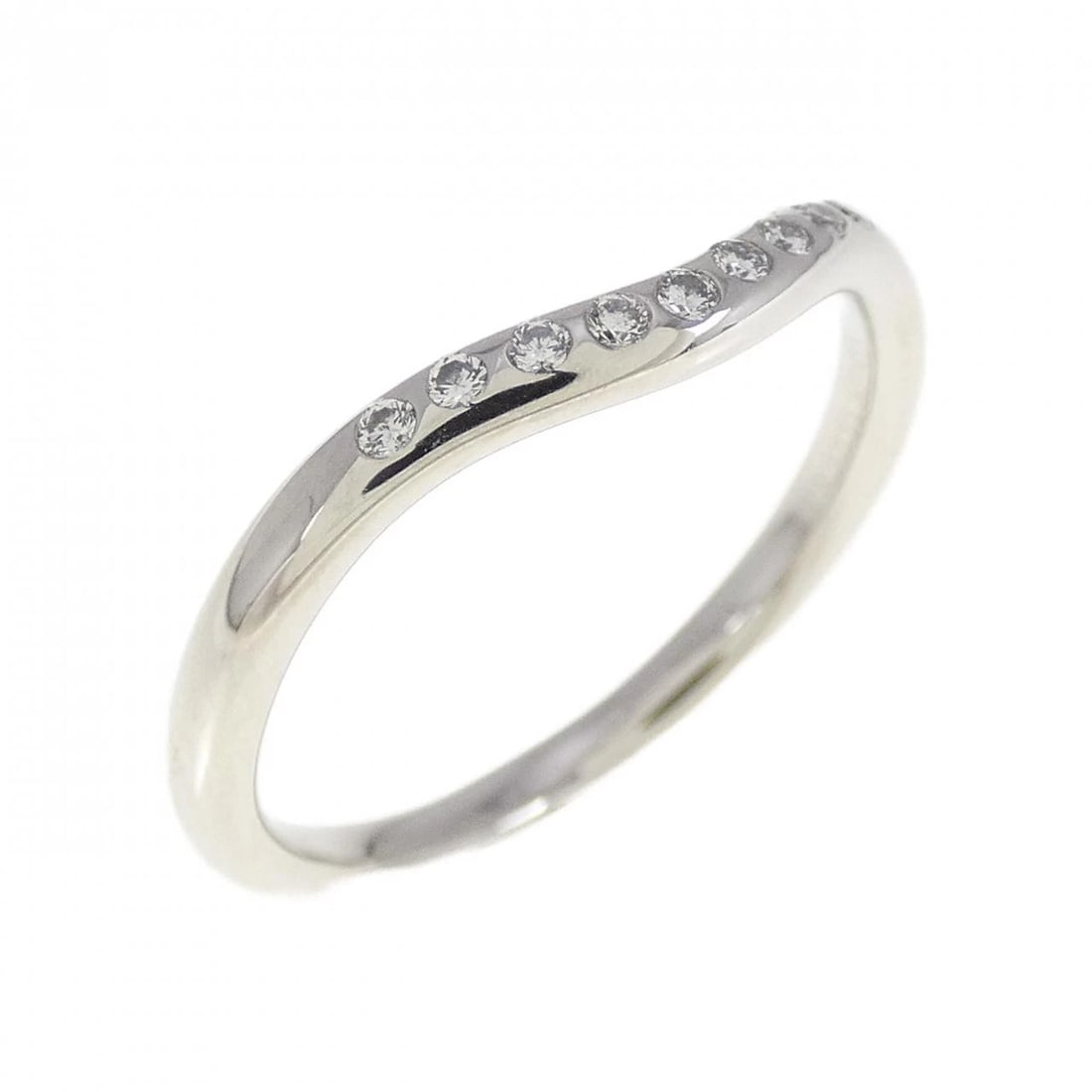 TIFFANY & CO. CURVED RING: TIFFANY & Co. Curved Ring Brand: TIFFANY&Co. Type/Style: TIFFANY & Co. Ring Material: Platinum950, Main Stone Natural Color: Silver Size: US5 Accessories: None Accessories Notice: When purchasing