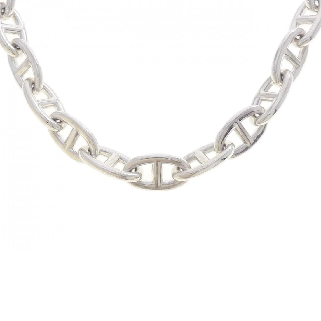 HERMES CHAINE D'ANCRE GM NECKLACE: Hermes Chaine d'Ancre GM Necklace Brand: HERMES Type/Style: Hermes Necklace Material: 925Silver, Color: Silver Size: length 44cm Actual Size Chain maximum width approx.: 11.1mm Accessories: None