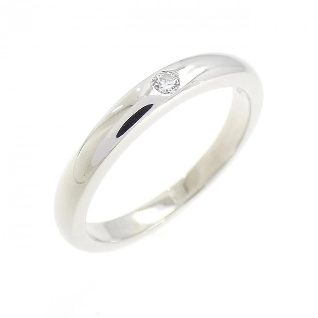 TIFFANY&CO. STACKING BAND RING: TIFFANY&Co. Stacking Band Ring Brand: TIFFANY&Co. Type/Style: TIFFANY & Co. Ring Material: Platinum950, Main Stone NATURAL Color: Silver Size: US4 1/2 Accessories: None Accessories Notice: When