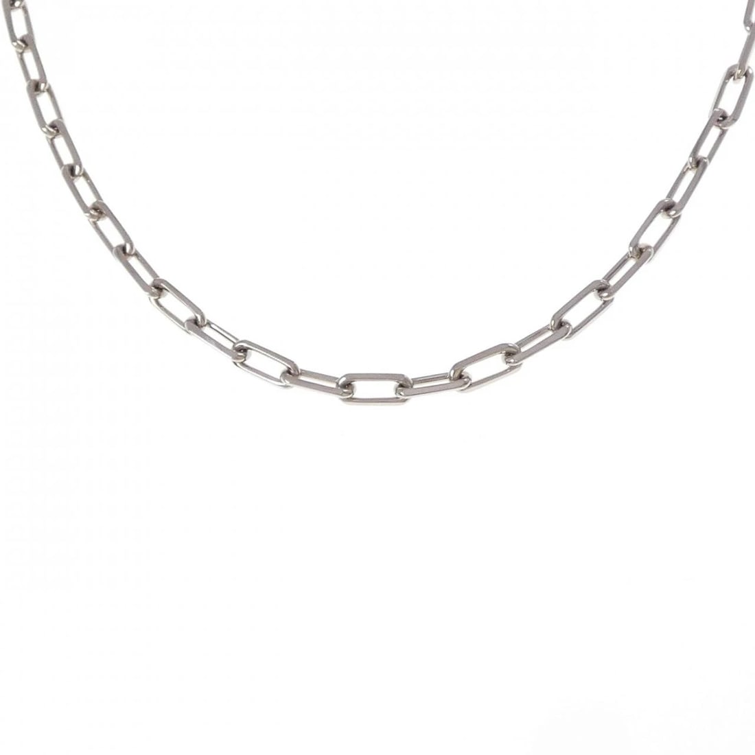 CARTIER SANTOS NECKLACE: Cartier Santos Necklace Brand: CARTIER Type/Style: Cartier Necklace Material: 750 white gold, Color: White Gold Size: length 56cm Actual Size Chain maximum width approx.: 3.8mm Accessories: None