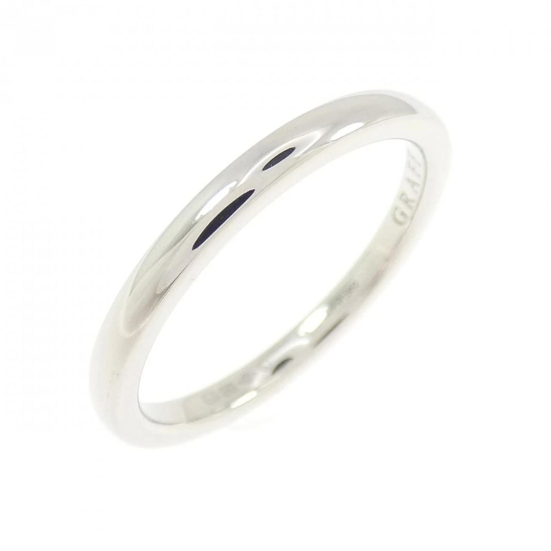 GRAPH D-SHAPE RING: Graph D-Shape Ring Brand: GRAFF Type/Style: Graph Ring Material: Platinum950, Color: Silver Size: US6 1/2 Accessories: None Accessories Notice: When purchasing pre-owned goods, please refer to the