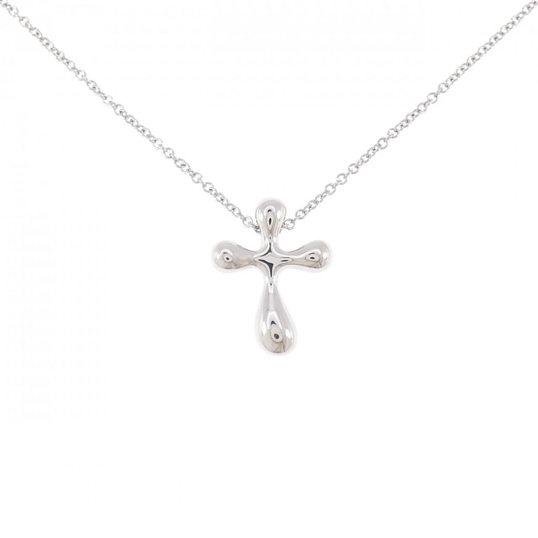 TIFFANY&CO. SMALL CROSS NECKLACE: TIFFANY&Co. Small Cross Necklace Brand: TIFFANY&Co. Type/Style: TIFFANY&Co. Necklace Material: Platinum950, Color: Silver Size: length41cmActual Size Pendant length approx. x width approx.: 15.9mmx12.